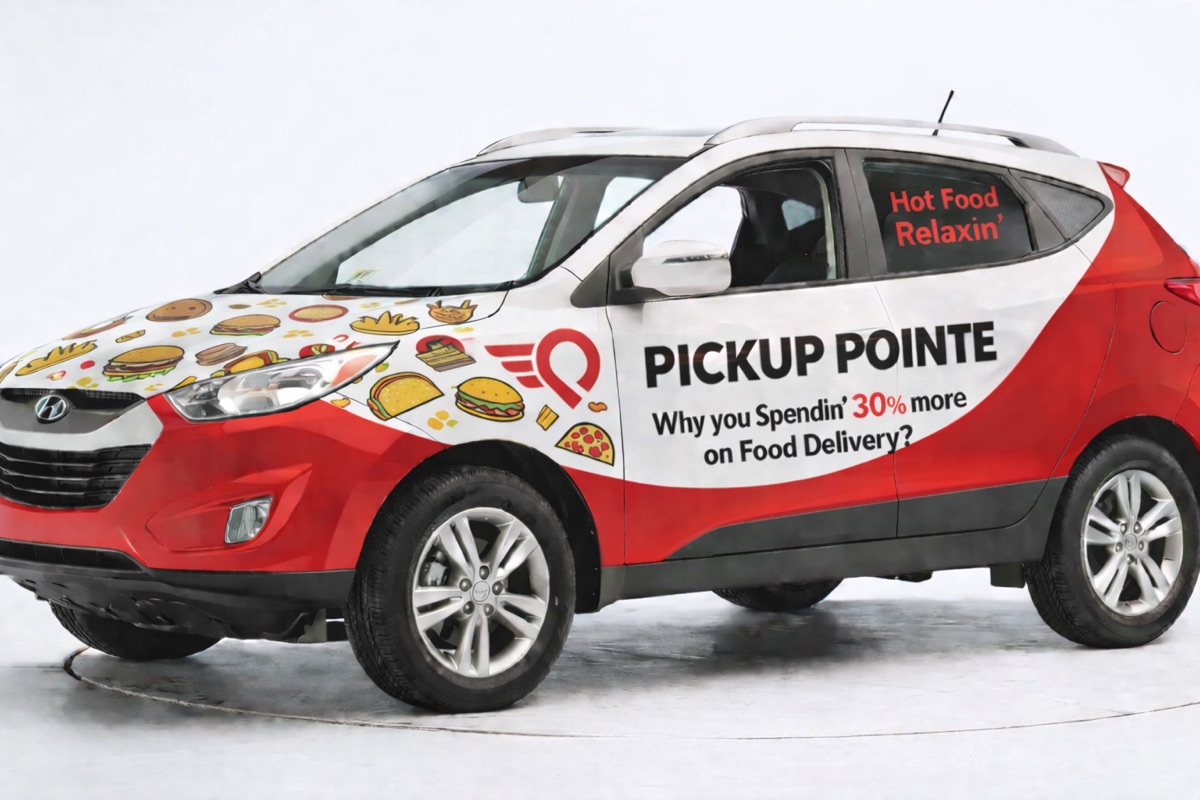 Pickup Pointe branded delivery car